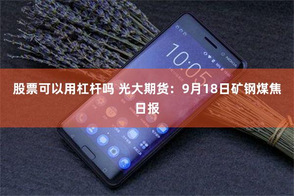 股票可以用杠桿嗎 光大期貨：9月18日礦鋼煤焦日報